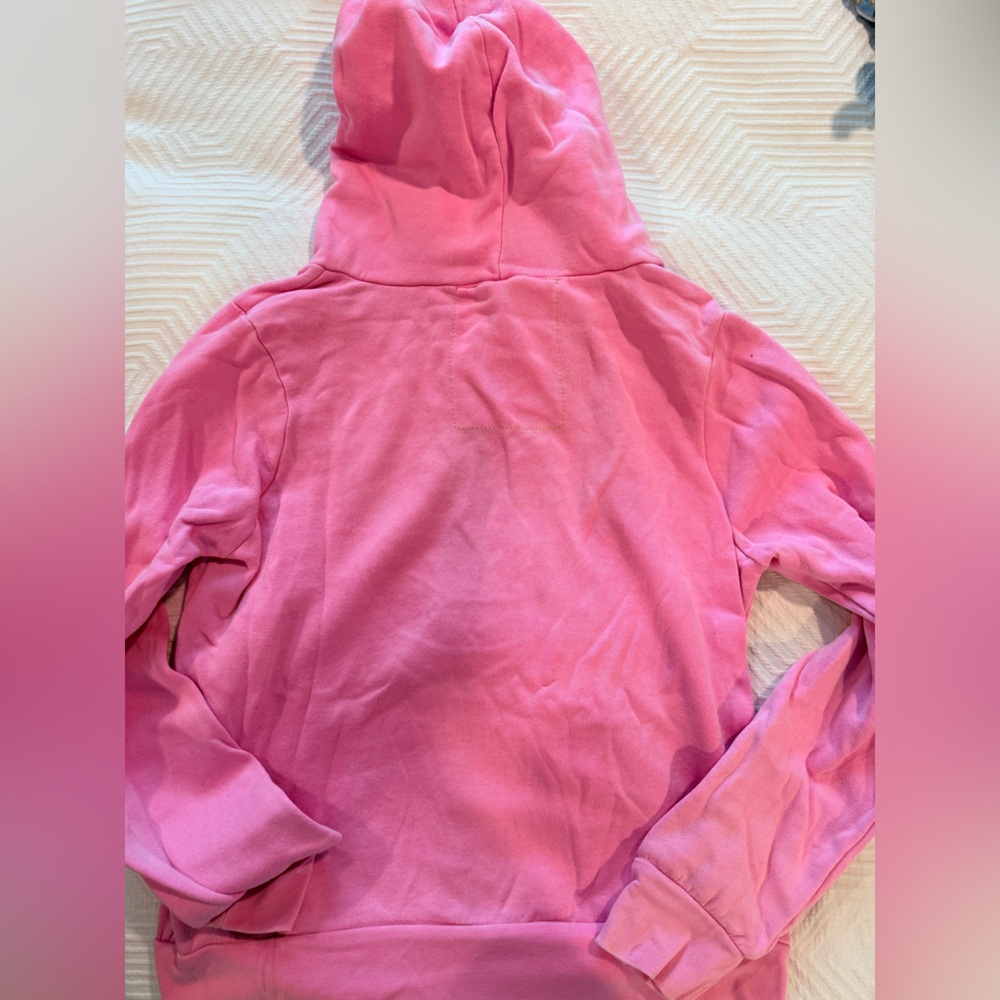 Pink aviator nation Hoodie with Rainbow Stripes - Picture 3 of 7